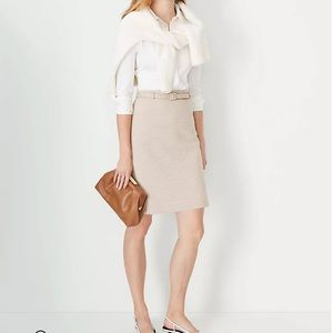 Ann Taylor The Belted A-Line Skirt In Micr Houndstooth